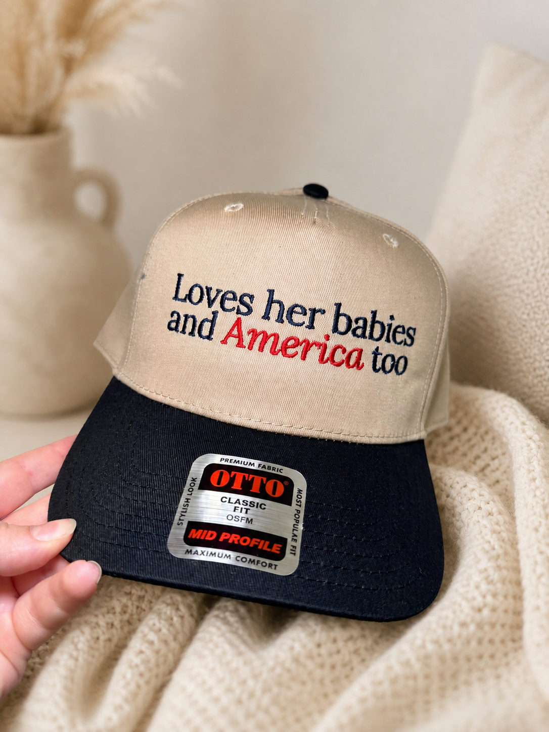 Loves her babies and America too- Navy Hat